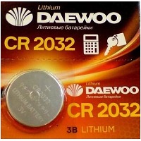 Элемент питания CR2032 литиевый (таблетка) BL-5 2021 DAEWOO