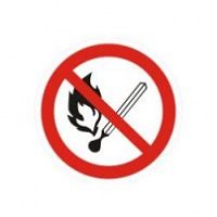 Знак "Запрещается пользоваться открытым огнём и курить" d=180мм TDM