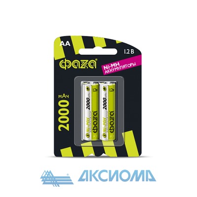 Аккумулятор Ni-MH 2000мАч  AA BL-2 (цена за 1 шт) ФАZА: 2/20/100