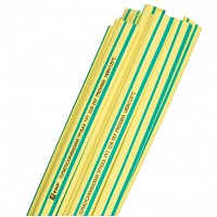 Термоусаживаемая трубка ТУТ 10/5 желто-зеленая в отрезках по 1м EKF PROxima