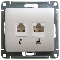  2- RJ45 .5E+RJ11  GSL000685 Glossa Schneider Electric