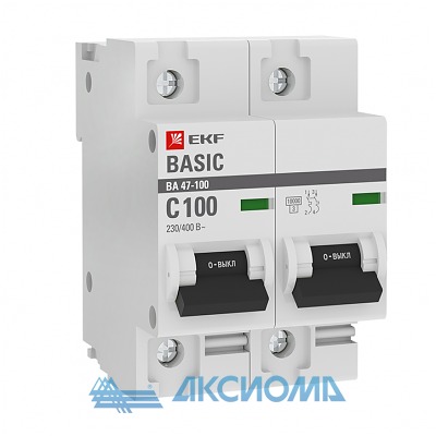 �������������� ����������� 2P 100� (C) 10kA �� 47-100 EKF Basic