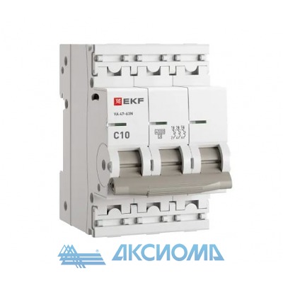 ����������� �������������� 3P 10� (C) 4,5kA �� 47-63N EKF PROxima